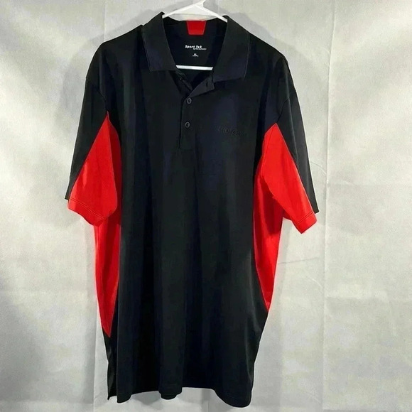 Sport-Tech Red/Black Sport-Wick Men’s Polo XL - Picture 1 of 4